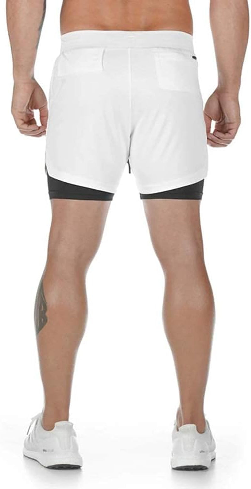 Men's 2-in-1 Athletic Running Shorts with Towel Loop for Gym Training