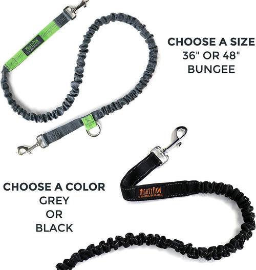 Hands-Free Dog Leash | Adjustable Bungee Waist Leash for Walking and Running with Large, Medium, and Small Breeds | Pet Waist Belt (36" - 48") Supports Up to 150 lbs - Black