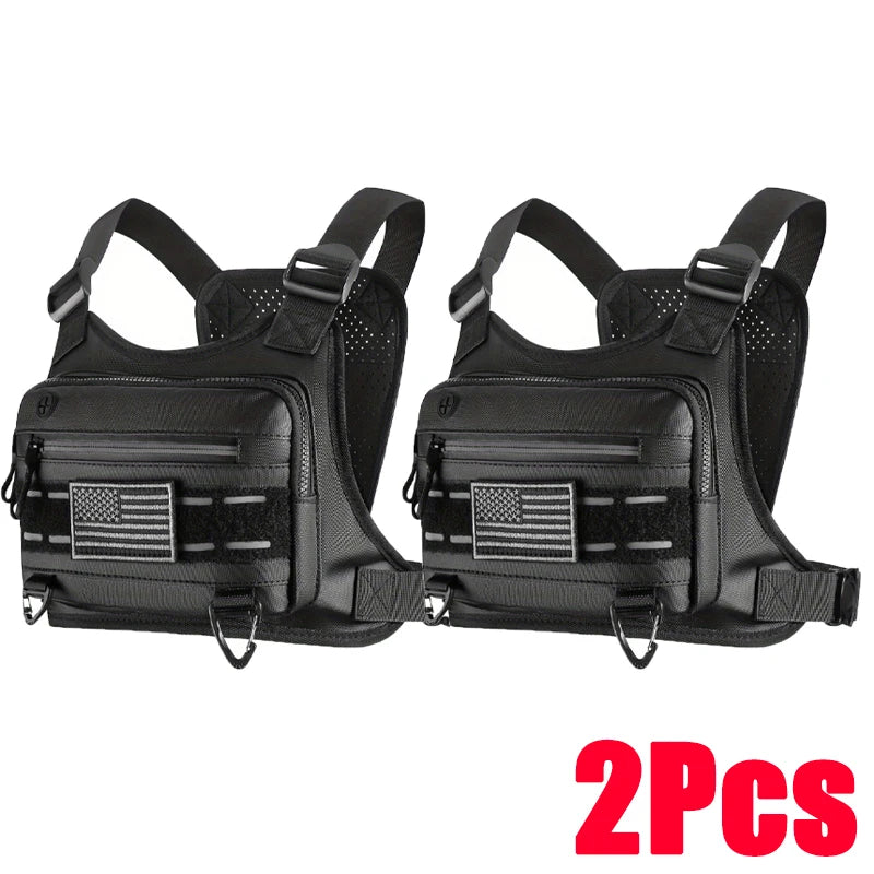 Tactical Running Vest - Waterproof Anti-Theft Chest Bag with Adjustable Shoulder Straps (1 or 2 Pieces)