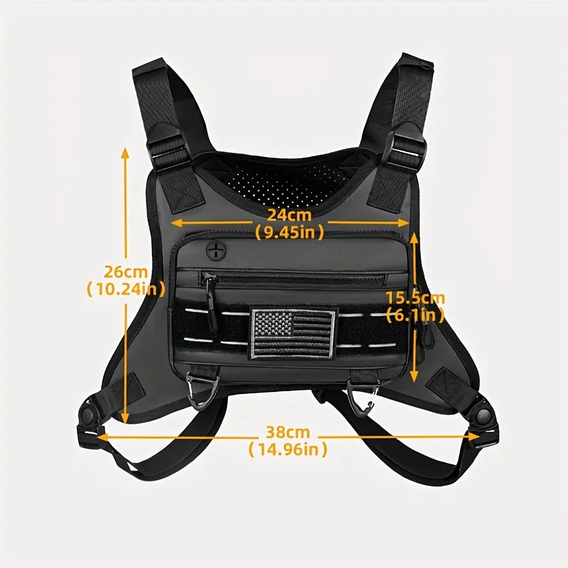 Tactical Running Vest - Waterproof Anti-Theft Chest Bag with Adjustable Shoulder Straps (1 or 2 Pieces)