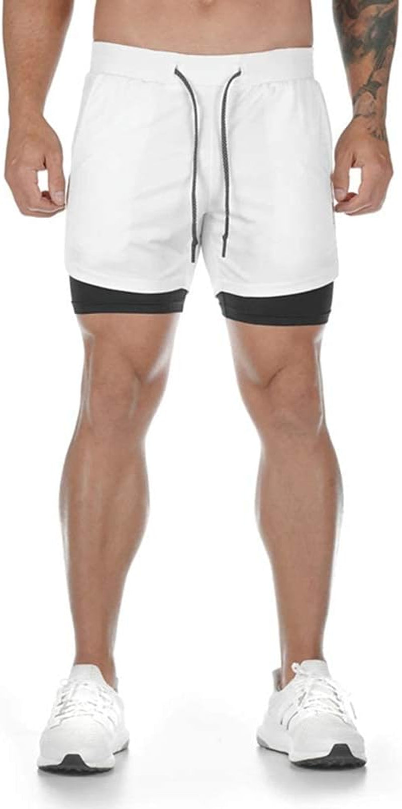 Men's 2-in-1 Athletic Running Shorts with Towel Loop for Gym Training