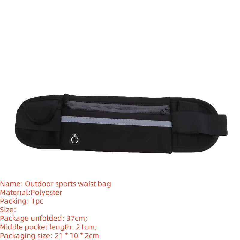 Professional Sports Waist Bag for Men and Women - Black Running Belt Bag for Phones and Gym Accessories