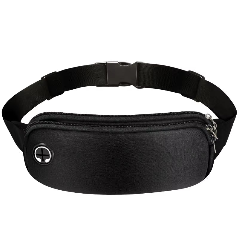 Professional Sports Waist Bag for Men and Women - Black Running Belt Bag for Phones and Gym Accessories