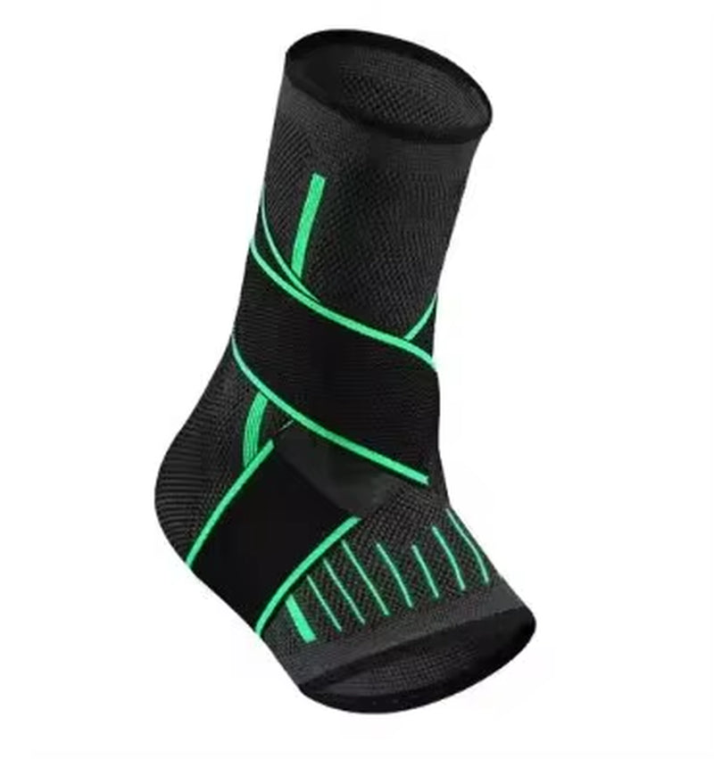 Adjustable Ankle Support Brace with Breathable Knit Compression Sleeve for Sports and Daily Activities