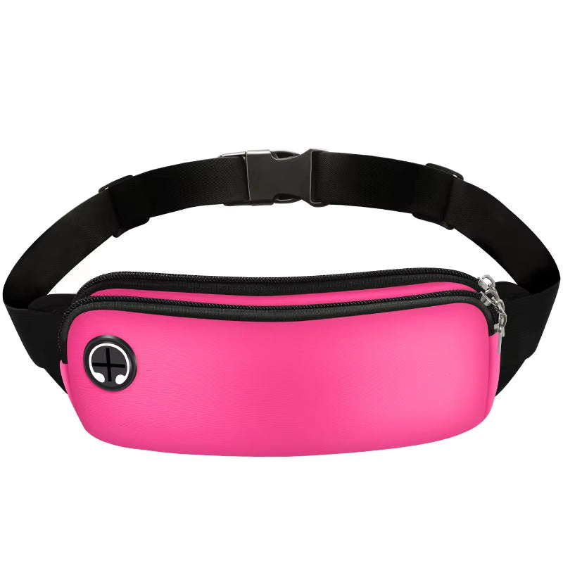 Professional Sports Waist Bag for Men and Women - Black Running Belt Bag for Phones and Gym Accessories
