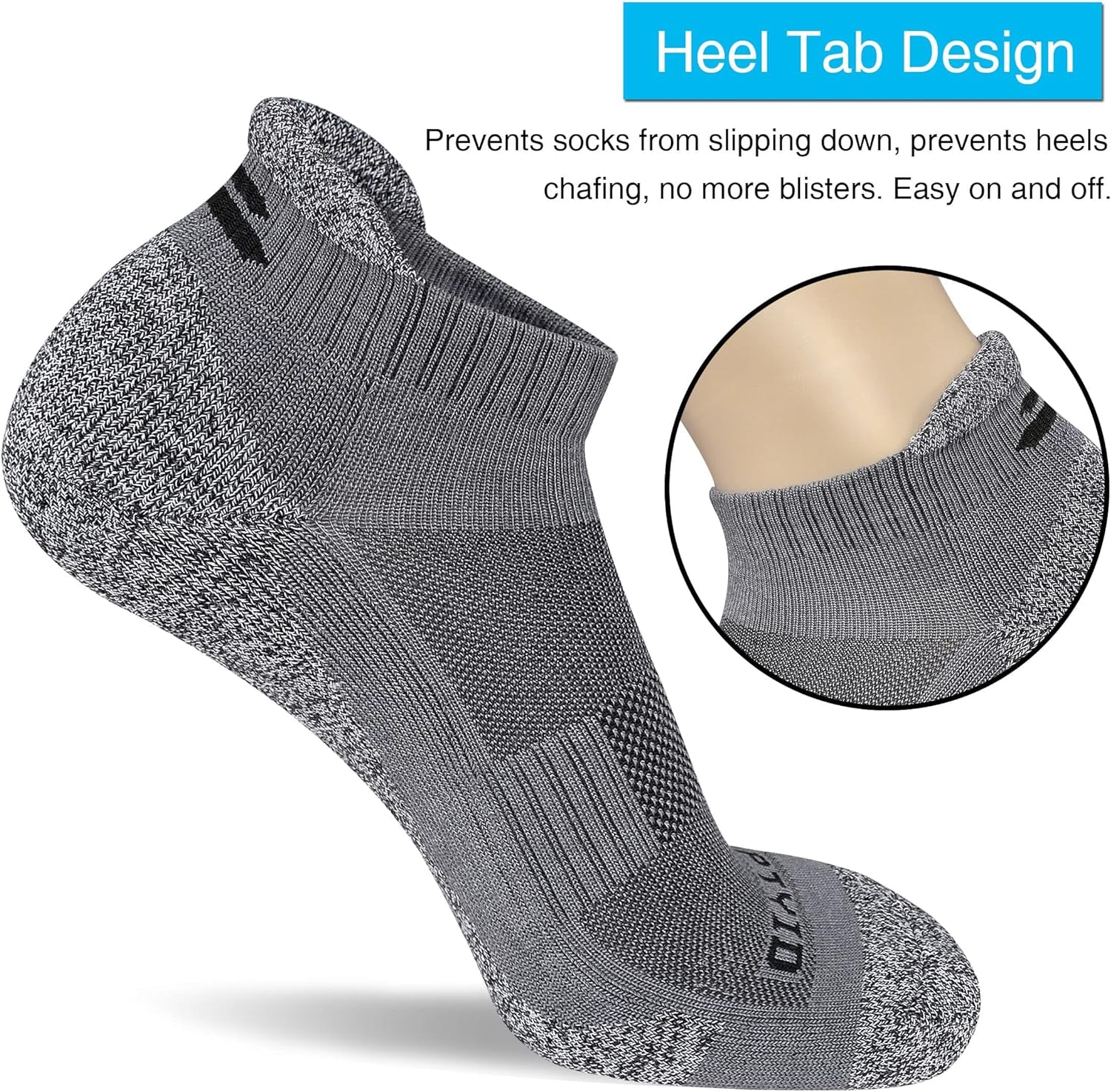 Men'S Cushioned Athletic Running Ankle Socks (6 Pairs)