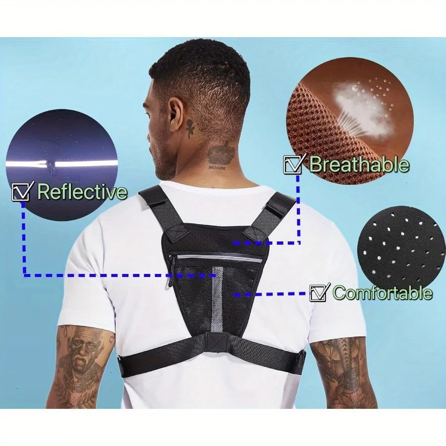 Tactical Running Vest - Waterproof Anti-Theft Chest Bag with Adjustable Shoulder Straps (1 or 2 Pieces)
